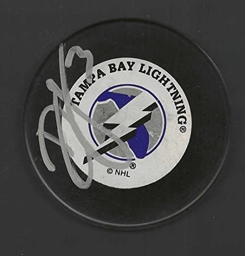 Doug Janik Aláírt Tampa Bay Lightning Árok Puck - Dedikált NHL Korong