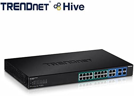 TRENDnet 20-Port Gigabit PoE+ Web Smart Switch, 2 Megosztott SFP Slot,TPE-1620WS, Akár 30 W Per Port, 185 W összteljesítmény