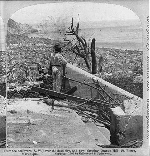 HistoricalFindings Fotó: Vulkánkitörés,A Mount Pelee,Martinique,Narancs Hill,Vulkán,1902-Ben,A St. Pierre