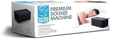 Nagy Vörös Kakas Fehér Zaj Gép - Hang Készülék Az Alvó & Relaxációs - 10 Természetes, Megnyugtató Hangok - Csatlakozóját