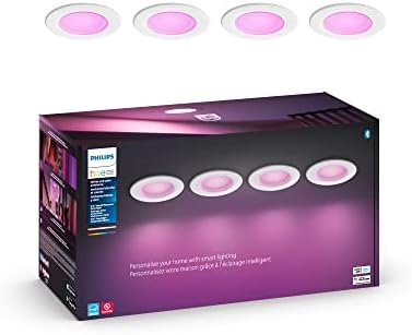 Philips Hue Fehér, illetve Színes Hangulat Extra Fényes Szabályozható Süllyesztett LED Smart 6 Mélysugárzó, Műanyag & Fehér,