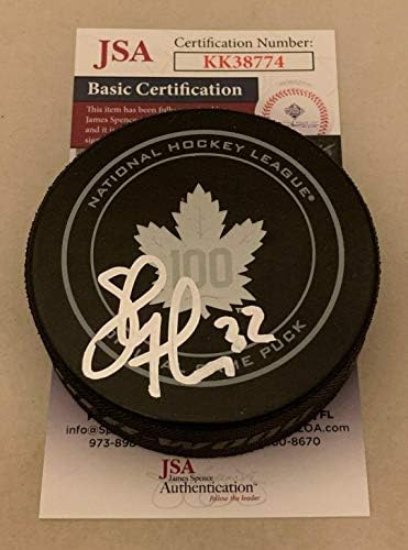 Steve Thomas aláírt Toronto Maple Leafs 100-ik Évfordulója Hivatalos Játék Korong SZÖVETSÉG - Dedikált NHL Korong