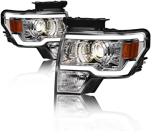 Alfa Baglyok 8711408 Projektor Fényszóró Fehér LED Bar - Chrome Amber Illik 2009-2014 Ford F150 Halogén Modellek