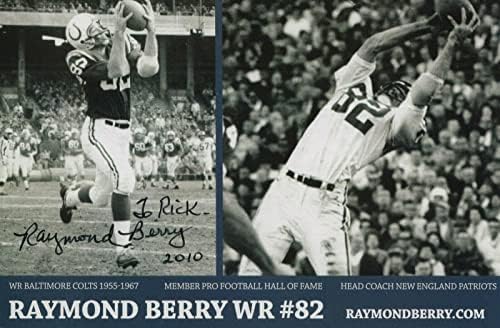RAYMOND BERRY DEDIKÁLT 4x6 SZÍNES FÉNYKÉP+COA LABDARÚGÓ-HOF, HOGY RICK - Dedikált NFL-Fotók