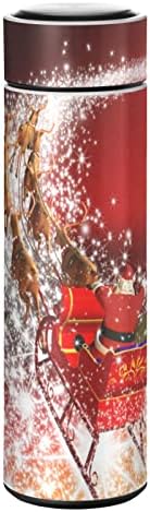Glaphy Karácsonyi Mikulás a Rénszarvas 12 oz Víz Üveg BPA-Mentes, Rozsdamentes Acél, Hőszigetelt Üveg Vizet, az Iskola, Iroda,