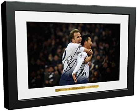 Kitbags & Szekrények 12x8 A4 Aláírt Harry Kane Fiam Heung min Tottenham Hotspur Spurs Dedikált Fotó, Fénykép, Kép keret Ajándék