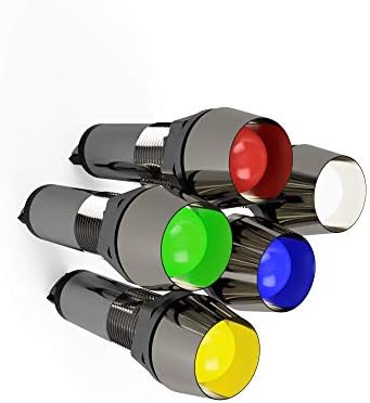 5 Csomag Piros, Zöld, Kék, Sárga, Fehér, 12V-os 8 mm 5/16 LED Fém Jelet Mutató Irányított Pilóta Dash Fény