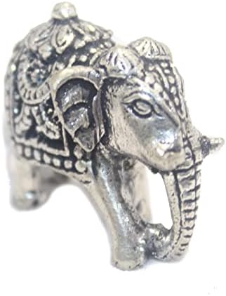 Rajasthan Drágaköveket Indiai Elefánt Figura Hindu Szobor 70% - Os Tisztaságú Ezüst Lakberendezés Sok Szerencsét B367