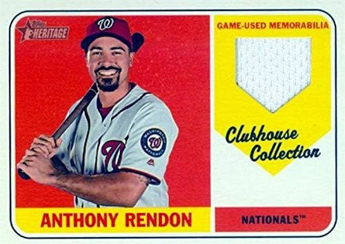 Anthony Rendon játékos kopott jersey-i javítás baseball kártya (Washington nationals) 2018 Topps Örökség Klubház Gyűjtemény