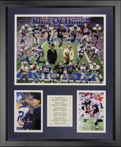 Legendák Soha nem hal meg Dallas Cowboys Bekeretezett Fotó Kollázs - Ring of Honor, 16 x 20