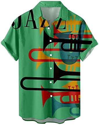 ZNDD ZHDD Férfi Nyári Rövid Ujjú T-shirt Vintage Jazz Zene Nyomtatás Sleeve Maximum Slim Fit Muscle Beach Póló Ing Karnevál