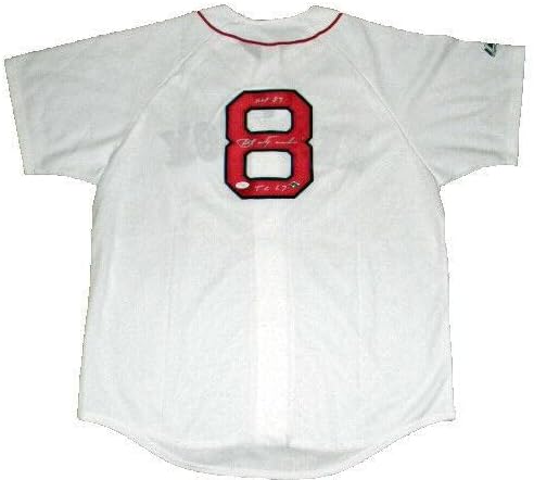 Carl Túl Dedikált, Aláírt, a Boston Red Sox 8 Fehér Fenséges Jersey Szövetség - Dedikált MLB Mezek