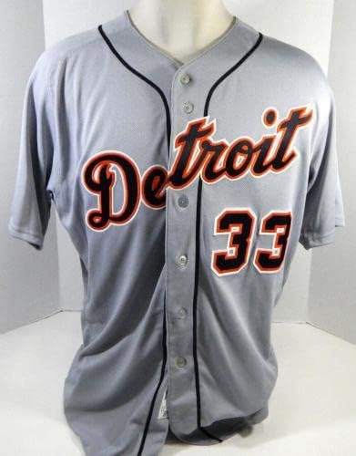 2017 Detroit Tigers Steven Moya 33 Játék Kiadott Szürke Jersey Úr azt Patch-50 32 - Játék Használt MLB Mezek
