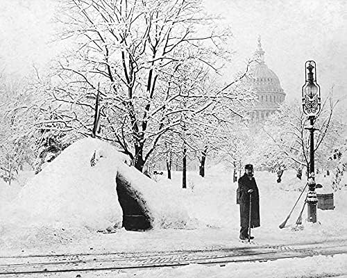 1888 Blizzard MINKET Capitol Washington d. c. 11x14 Ezüst-Halogenid-Fotó Nyomtatás