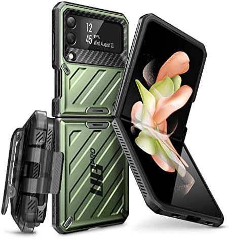 SUPCASE Egyszarvú Bogár Pro Series tok Samsung Galaxy Z Flip 4 5G (2022), Teljes Test Kettős Réteg Masszív Védő tok Tok (Guldan)