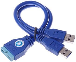 SMAKN® Kék 2 Port USB 3.0 Típus Egy Férfi, hogy a 20 Pin-Fejléc Férfi Adapter kábel Kábel