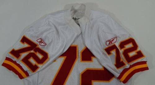 2002-ben a Kansas City Chiefs Darnell Alforddal 72 Játék Kiadott Fehér Jersey DP10982 - Aláíratlan NFL Játék Használt Mezek