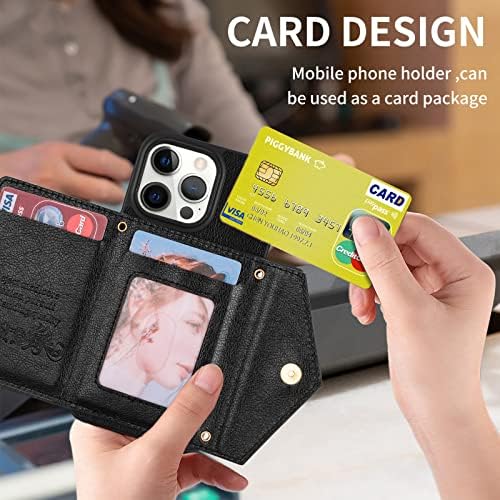 SZHAIYU Cipzár Wallet Pénztárca Kompatibilis az iPhone 14 Pro Kors Esetben a Hevedert a Nők Hitelkártya Birtokos Zsinór 6.1