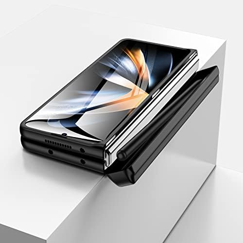 spoovcto Samsung Galaxy Z-Fold-4-Ügy: Zsanér Védelem S-Pen tartó Állvány Teljes & Védő Beépített képernyővédő fólia Anti-Slip