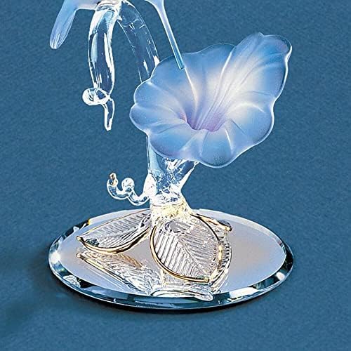 Üveg Báró Kolibri & Kék Virág Üveg Figura