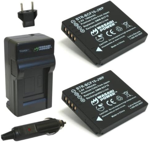 Wasabi Power Akkumulátor (2 Csomag), valamint a Töltő Panasonic Lumix DMW-BCF10, DMW-BCF10E, DMW-BCF10PP, CGA-S/106B, DMC-F2,