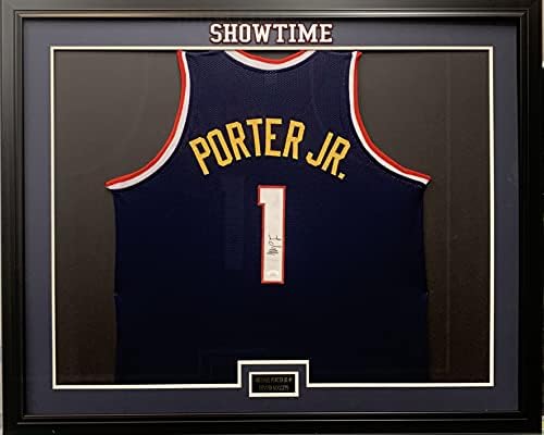 Michael Porter Jr aláírt keretes egyéni jersey NBA-Denver Nuggets SZÖVETSÉG COA