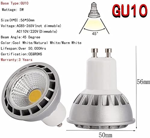 AGIPS Széles Feszültség Fények 5db/sok COB LED Reflektor E27 GU10 MR16 Meleg hideg Fehér Szabályozható 5W Spot Lámpa Izzó
