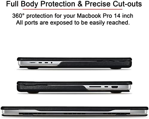 AdirMi Laptop tok MacBook Pro 16 2021 Kiadás (Modell:A2485),Ultra Vékony, Kézzel készült Vintage PU bőrtok,Üzleti Levehető