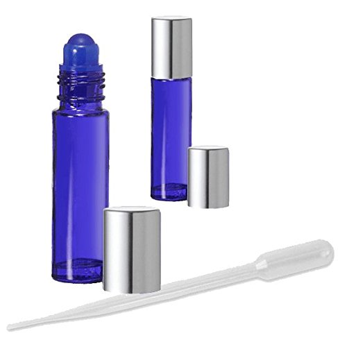 Grand Parfums 144 Kék Üveg Aromaterápiás illóolaj Üveg Roll-on Üveg, Ezüst Kupakkal, Ömlesztett 1. Tétel Bruttó