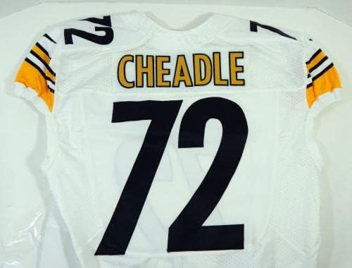 2012 Pittsburgh Steelers Justin Cheadle 72 Játék Kiadott Fehér Jersey 46 DP21373 - Aláíratlan NFL Játék Használt Mezek