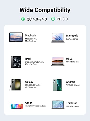 UGREEN USB-C Kábel 100W 3-Pack Kompatibilis MacBook Pro 2022, iPad Pro 2022, iPad 5, Galaxy S22 Ultra, Pixel, PS5, Kapcsoló,