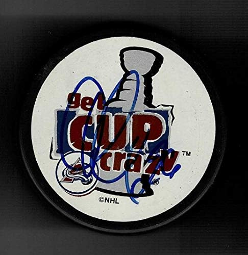 Aaron Miller Aláírt Colorado Avalanche 1996 Stanley-Kupa Őrült Puck - Dedikált NHL Korong