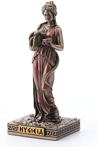 Veronese Design Hygieia görög Istennője Egészségügyi Gyanta Kézzel Festett Miniatűr Figura
