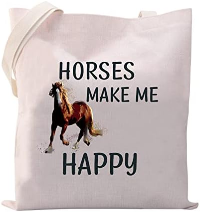 VAMSII Ló Táska Lovak Boldoggá válltáska Ló Szerető Ajándékok, Vicces Ajándék Ló Lovas Ajándékok Bevásárló Táska