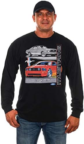 NP DESIGN CSOPORT Férfi Ford Mustang GT Fekete Hosszú Ujjú Póló