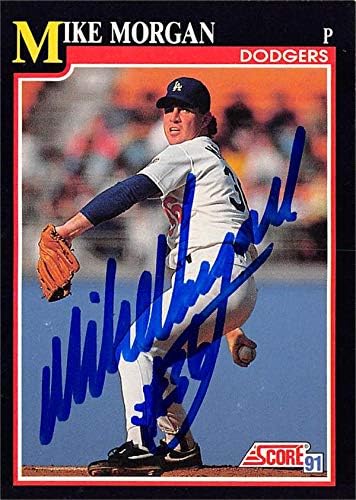 Autogramot Raktár 621704 Mike Morgan Dedikált Baseball Kártya - Los Angeles Dodgers 1991 Pontszám - Szám 276