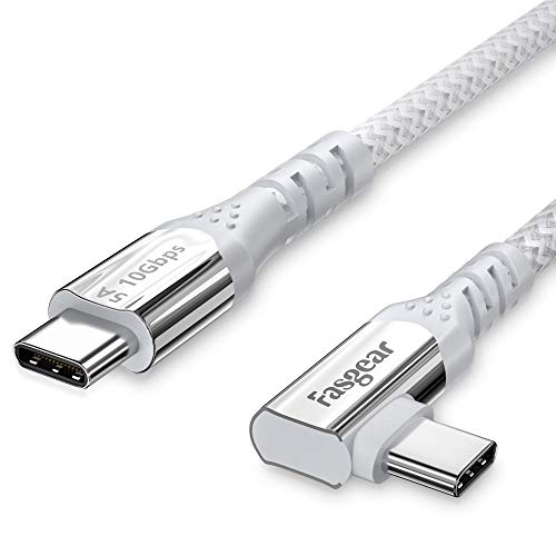 Fasgear 100W USB C Típus C 90 Fokos Kábel 3ft, USB 3.1 Gen 2 10 gbps Adatok 5A Tápellátás (PD) E-Jelölő Kompatibilis az Oculus