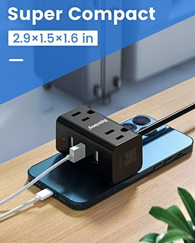 Superdanny Mini elosztó 2 Körben Üzletekben 3 USB Port a 4ft Lapos Csatlakozó Kábel + SUPERDANNY 16.5 Ft 7 Széles Egymástól