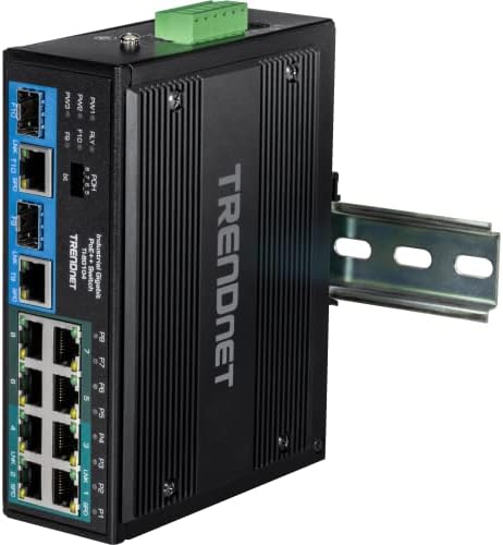 TRENDnet 10-Port Edzett Ipari Nem felügyelt Gigabit PoE ++ DIN-Rail Kapcsoló, 4 Gigabit PoE++ Port, 4 Gigabit PoE+, 2 Gigabit