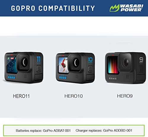 Wasabi Power Akkumulátor Kompatibilis GoPro HERO11 Fekete, HERO10 Fekete, HERO9 Fekete