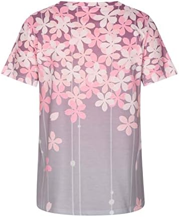 Ősszel a Nyári Felső Női ruházat 2023 Rövid Ujjú Pamut Legénység Nyak Csónak Nyakú Grafikus Virágos Alkalmi Felső Póló Tini
