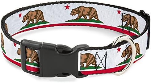 Csat-Le Macska Nyakörv Szakadár Kaliforniai Zászló Fehér Csíkos 6 9 Hüvelyk 0.5 Hüvelyk Széles