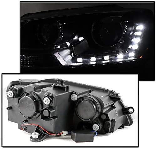 ZMAUTOPARTS DRL LED Fekete Projektor Fényszórók, Fényszóró, 6 Kék LED Világítás DRL 2011-2017 Volkswagen Jetta